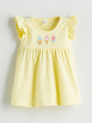 Lc Waikiki Yeni Sezon Bisiklet Yaka Kız Bebek Elbise