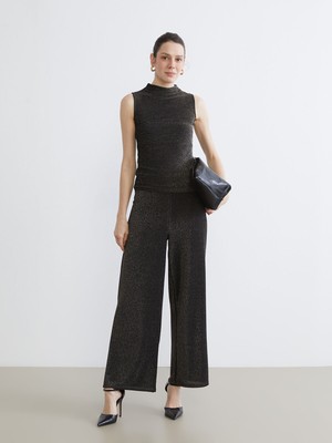 Lc Waikiki Yeni Sezon Beli Lastikli Parlak Görünümlü Kadın Pantolon