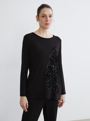 Lc Waikiki Yeni Sezon Bisiklet Yaka Çiçekli Kadın Tişört