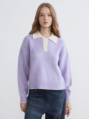 Lc Waikiki Yeni Sezon Polo Yaka Oversize Kadın Triko Kazak