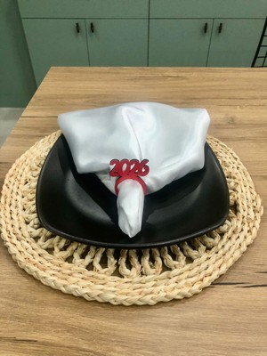 2026 Yeni Yıl Temalı Peçete Yüzüğü Yılbaşı Masa Dekoru