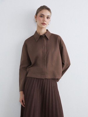 Lc Waikiki Yeni Sezon Oversize Kadın Süet Görünümlü Gömlek