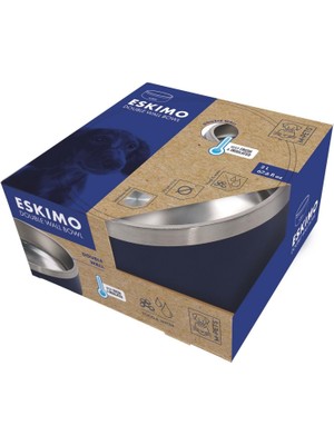 M-Pets Eskımo Çift Cidarlı Mama Kabı 2l Blue