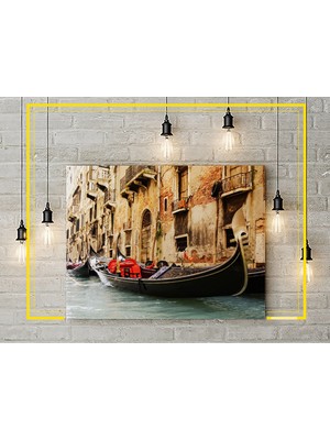 Letbil Reklam Kanvas Tablo - Italya Venedik Kayık