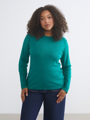 Lc Waikiki Yeni Sezon Büyük Beden Bisiklet Yaka Fitilli Kadın Tişört