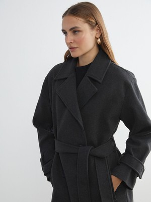 Lc Waikiki Yeni Sezon Kruvaze Yaka Kadın Kaşe Kaban