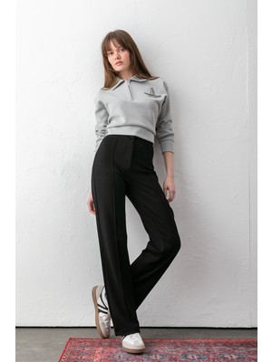 Sea Milano Kadın Düğmeli Modal Yüksek Bel Pantolon | Rahat Kesim, Likralı, Toparlayıcı, Günlük & Ofis