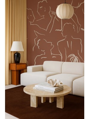 Arkhearts Hafıza – Terracotta Soyut Figür Desenli Kendinden Yapışkanlı Duvar Kağıdı