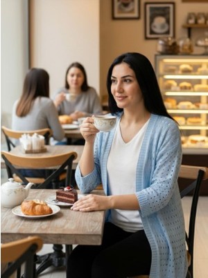 Genel Triko Delikli Düğmesiz Bedensiz Hırka