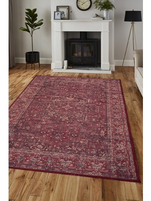 Konfor Antico 2310 Pamuk Tabanlı Yıkanabilir Otantik Vintage Klasik Eskitme Halı80x150