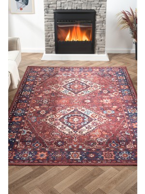 Rugium Konfor Antico 2307 Pamuk Tabanlı Yıkanabilir Otantik Vintage Klasik Eskitme Halı