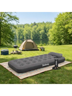 Bestway Single Tek Kişilik Şişme Yatak + El Pompası ve Yastık 185X76X22CM 671GY BW142