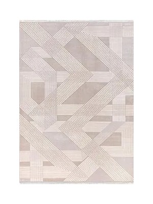 Aren Halı Bilidt Modern Krem Polyester Kaydırmaz Tabanlı Makine Halısı