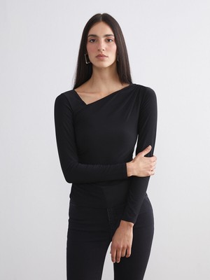 Lc Waikiki Yeni Sezon Asimetrik Yaka Büzgülü Bluz