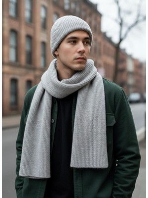 Derikem Erkek Yün Kışlık Selanik Örme Bere Atkı Ikili Set Takım