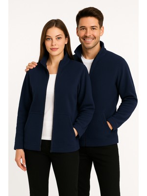 Kae Laurean Unisex Anti-Pilling Tüylenme Yapmayan Standart Fit Tam Fermuarlı Soğuk Geçirmez Polar Hırka