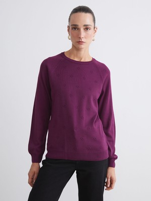 Lc Waikiki Yeni Sezon Bisiklet Yaka Çiçekli Kadın Triko Kazak