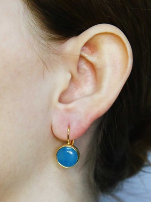 Esha Ceyt Taşı Doğal Taş Kadın Altın Kaplama Küpe EUKU33M