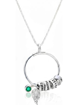 Mavili Gümüş Özgür Ruh Gümüş Isim Kolye - Gümüş