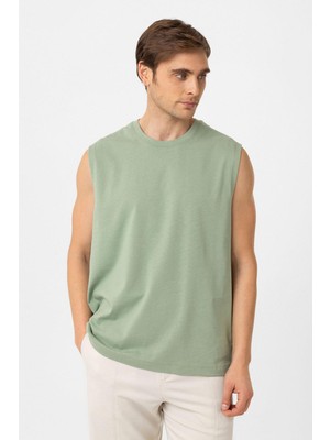 Antioch Haki Relaxed Fit Erkek Kolsuz T-Shirt