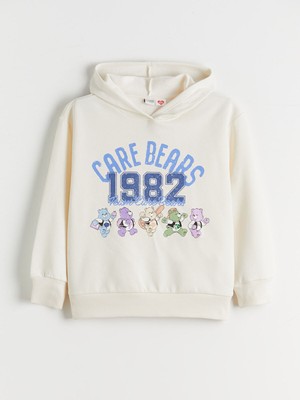 Lc Waikiki Yeni Sezon Kapüşonlu Care Bears Baskılı Kız Çocuk Sweatshirt