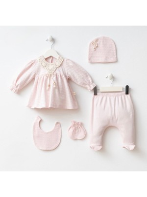 Butik Kız Bebek %100 Pamuklu Antialerjik Hastane Çıkışı 5 'li Yenidoğan Set