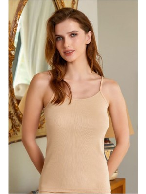 Kit Iç Giyim Berrak 2026 3'lü Biyeli Ince Askılı Ribana Kadın Atlet