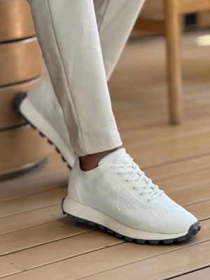 Khi-Zai MN2409 - Triko Erkek Ayakkabı Beyaz