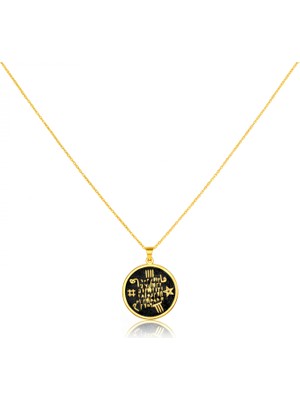 Mavili Gümüş Hiçlikten Gelen Güç Gümüş Tılsım Kolye - Altın