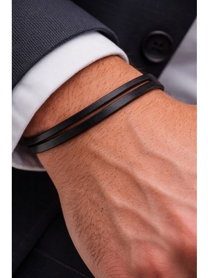 Herşey Nota Slim Shadow – Ince Hakiki Deri Erkek BILEKLIK-50-668