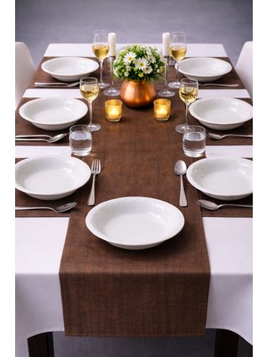 Miraçer Miraflor Porselen 19 cm Çukur Yemek Tabağı 6 Adet