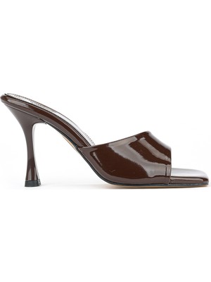 Ziya, Kadın Topuklu Terlik 161996Z332 Kahve