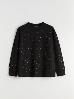 Lc Waikiki Yeni Sezon Taşlı Oversize Kadın Sweatshirt Tunik