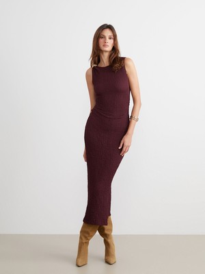 Lc Waikiki Yeni Sezon Bisiklet Yaka Büzgülü Bodycon Elbise