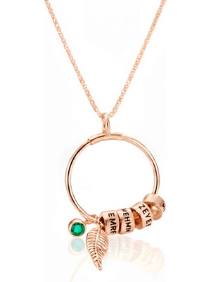 Mavili Gümüş Özgür Ruh Gümüş Isim Kolye - Rose