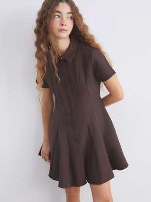 Lc Waikiki Yeni Sezon Belden Oturtmalı Mini Gömlek Elbise