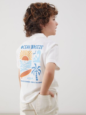 Lc Waikiki Yeni Sezon Resort Yaka Baskılı Erkek Çocuk Gömlek