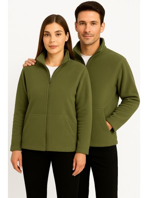 Kae Laurean Unisex Anti-Pilling Tüylenme Yapmayan Standart Fit Tam Fermuarlı Soğuk Geçirmez Polar Hırka