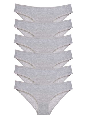 Çamaşır Kenti 6 Adet Süper Eko Set Likralı Kadın Slip Külot Gri