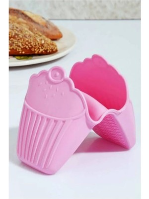 Royal Gross 2 Adet Silikon Fırın Eldiveni Isı Yalıtımlı Kaymaz Mikrodalga Tencere Tepsi Tutacağı Pembe