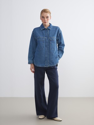 Lc Waikiki Yeni Sezon Beli Lastikli Dokulu Müslin Kadın Pantolon