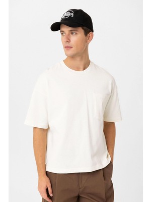 Antioch Ekru Relaxed Basic Erkek T-Shirt