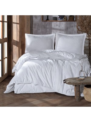 Ranforce Nevresim Takımı Çift Kişilik Velvet V1 Beyaz