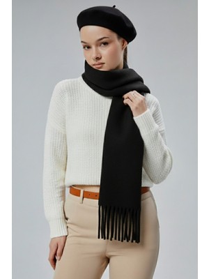 Derikem Kadın Kışlık Fransız Ressam Bere ve Şal Ikili Set Şal ve Bere Kışlık Takım