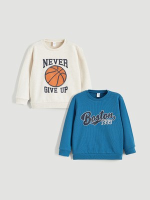 Lc Waikiki Yeni Sezon Bisiklet Yaka Erkek Çocuk Sweatshirt 2'li