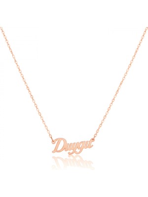 Mavili Gümüş Isim Kolye - Rose