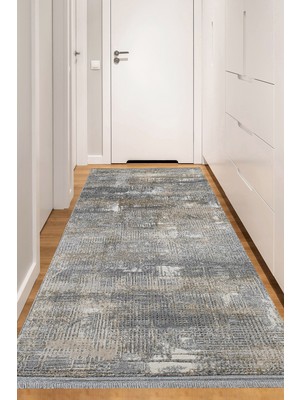 Konfor Halı Notta 1107 Gri Yumuşak Dokulu Salon Mutfak Koridor Oturma Odası Yolluk Halı Makine Halısı