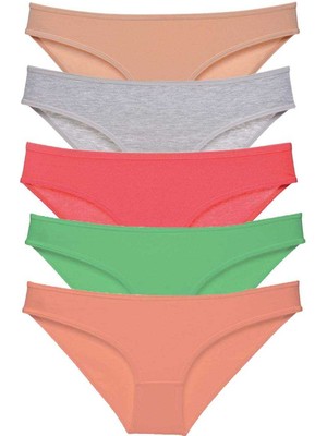 Çamaşır Kenti 5 Adet Eko Set Likralı Kadın Slip Külot Soft Renkler
