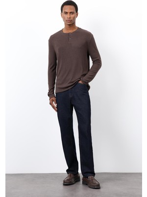 Antioch Kahve Fitilli Düğmeli Yaka T-Shirt