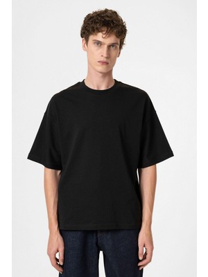 Antioch Siyah Crop Fit Erkek T-Shirt